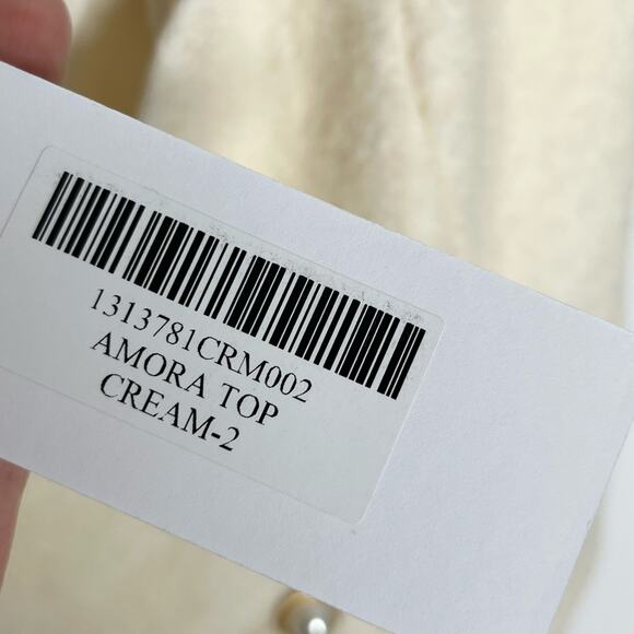 Reformation Amora Top Womens 2 Cream Button Front Wool Blend Preppy - Picture 9 of 14